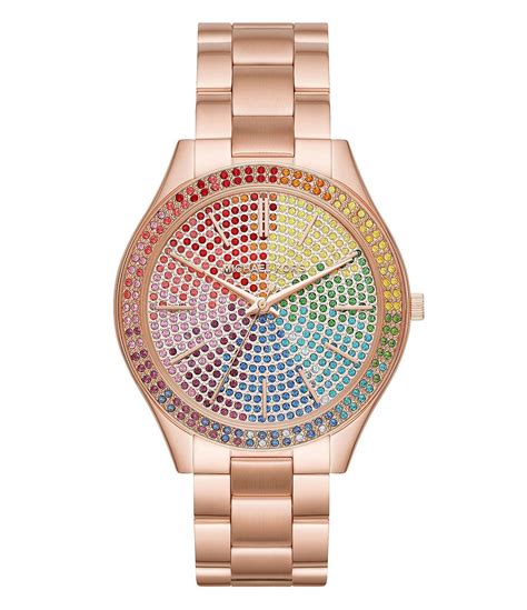 michael kors slim runway pave rose gold tone watch|Michael Kors Women's Slim Runway Three.